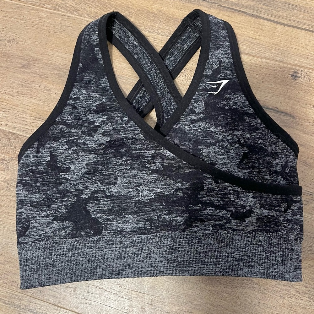 Gymshark ADAPT CAMO SEAMLESS SPORTS BRA-Medium Support